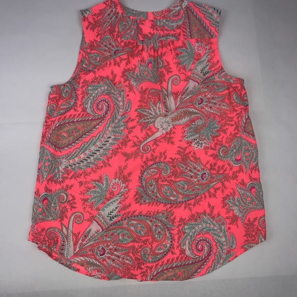 American Eagle Neon Pink Paisley Sleeveless S/P - Picture 3 of 4